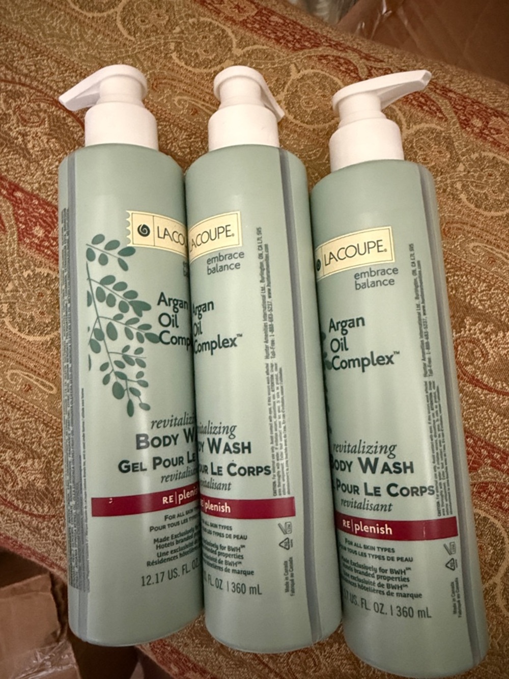 LaCoupe Revitalizing Body Wash with Argan Oil Complex pack of 3